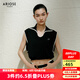 艾諾絲雅詩(shī)【商場(chǎng)同款】2025夏季新品設(shè)計(jì)感學(xué)院風(fēng)撞色女式針織衫女40438122 黑色 M