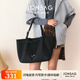 簡(jiǎn)·佰格（JONBAG）綁帶百搭托特包2025新款春夏送女友禮物單肩手提大容量通勤旅行包 純黑色