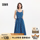 森馬（Semir）牛仔連衣裙女甜酷時尚個性2025夏元氣滿印背帶裙俏皮109325114025