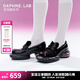 DAPHNE LAB【楊超越同款】泡泡糖樂福鞋 早秋厚底小皮鞋方頭增高潮流女鞋 百搭黑 【博主同款】 39