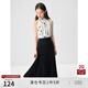 自巧小個(gè)子水墨印花掛脖連衣裙女新中式2024夏季新款襯衫魚尾裙子 水墨印花連衣裙 XXS (1碼)