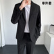 潮梵圖西服男士套裝正裝高級感韓版修身休閑垂感輕熟風(fēng)潮流寬松西裝外套 黑色 (外套) XL