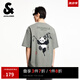 杰克·瓊斯（JACK&JONES）男裝25年棉質(zhì)涼感短袖T恤男士夏季潮流寬松卡通熊貓印花半袖t恤 E05灰綠色 寬松版，卡碼拍小 XL 185