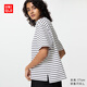 優(yōu)衣庫女裝AIRism棉混紡條紋T恤/短袖26春夏新款483537 01 乳白色 M