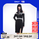 ONLYNBA聯(lián)名款開叉修身套裝針織連衣裙女|123146005 H1Z 黑色BLACK M (165) 84A