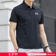 安德瑪（Under Armour）男裝短袖 2025夏季新款翻領(lǐng)半袖t恤高爾夫運動短袖休閑Polo衫 60%棉質(zhì)混紡/刺繡logo/ 黑色 L 175/96A