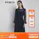 PORTS寶姿商場(chǎng)同款新品女裝喇叭袖蕾絲收腰連衣裙LL8D035KLN002 丈青 XS (2)