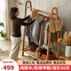 美型美酷 全實(shí)木衣架櫸木落地簡(jiǎn)約掛衣架簡(jiǎn)易晾衣服架子臥室衣帽架家用 原木色:120cm橫桿+前置掛鉤款
