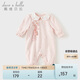 戴維貝拉新生兒棉爬服春秋裝女寶寶抗菌防螨連體衣中國風漢服