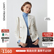 朗姿法式工裝風(fēng)口袋復(fù)古小香風(fēng)夾克短外套長袖上衣春季新款 米白色2 S