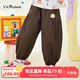 Viciusss丸社童裝女童褲子可愛(ài)寬松休閑褲秋季新品兒童時(shí)尚純棉長(zhǎng)褲潮 咖啡色 110
