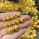 羅威寶格3D硬金古法金珠六字箴言路路通串珠小珠子轉(zhuǎn)運(yùn)珠足金999金配件 6mm六字真言轉(zhuǎn)運(yùn)珠約0.12g