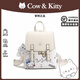 COW & KITTY正品凱蒂貓2025新款女士雙肩背包大容量斜挎包背包女生七夕禮物 白色送掛件禮盒