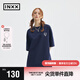 英克斯（inxx）APYD 防曬速干涼感抗菌短袖男女同款寬松休閑哥特字體T恤 藏青色 L
