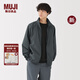 無印良品（MUJI）男式 不易沾水尼龍便攜夾克 男士外套25年秋季新品 男裝 AD0WSA5A 煙熏藍(lán)色 M (170/92A)