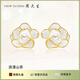 周大生山茶花耳釘銀女氣質(zhì)耳環(huán)法式珍珠耳飾小香風(fēng)生日禮物送女友