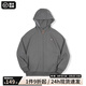 馬登工裝 美式休閑雪花灰連帽衛(wèi)衣男春季重磅加絨運(yùn)動(dòng)開(kāi)衫上衣外套 深花灰 L