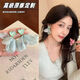 夢可飾羅馬假日仙氣花朵耳環(huán)女2025新款夸張度假耳飾甜美耳釘女生禮物 925銀針-薄荷曼波花瓣耳釘(一對