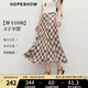 紅袖雪紡垂感半身裙2025秋季新款女裝【摩卡回響】A字復(fù)古氣質(zhì)雪紡裙 咖格918 S