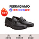 Salvatore Ferragamo菲拉格慕夏季新款Gancini七夕禮物男士皮鞋688525 3E 黑色6.5歐碼