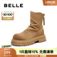 百麗（Belle）時(shí)尚復(fù)古休閑靴女商場(chǎng)同款顯瘦短筒靴D1Y1DDZ4 棕色 36 (230mm)