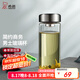 希諾（HEENOOR） 玻璃杯男士大容量單層透明加厚泡茶水杯商務(wù)便攜家用帶蓋杯子 本色-帶濾網(wǎng)400ml