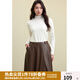 獨(dú)束大碼女裝半高領(lǐng)內(nèi)搭針織打底衫女2024冬裝洋氣毛衣長袖上衣女 奶油米 3XL (尺碼：5)
