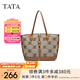 他她（TATA）復(fù)古老花托特包女包包大容量手提包單肩包新X3299CX4 啡/棕 F