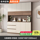 唯有悠品【包安裝】餐邊柜一體靠墻柜子客廳中古風(fēng)收納柜儲(chǔ)物柜酒柜 北美胡桃+奶油白【長(zhǎng)2000mm】