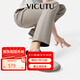 威可多（VICUTU）休閑鞋男秋冬新優(yōu)質(zhì)牛皮輕盈百搭舒適運(yùn)動(dòng)板鞋男友七夕禮物 淺蒼灰 41