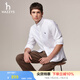 哈吉斯（HAZZYS）男裝 春秋款凈色牛津紡男襯衣純棉商務(wù)通勤長袖襯衫男ASCZK1BCK01 米黃色OW M （170/92A 46）