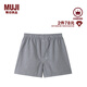無印良品（MUJI）男式 棉府綢 前開口平角內(nèi)褲 男士男生男款四角純棉 深藏青色格紋 L 175/88A