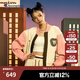 Champion【泡泡瑪特聯(lián)名】冠軍夾克外套女2024冬秋新款美式棒球服 白色/粉色 L