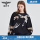 BOY LONDON【愛神丘比特】春夏新品情侶款燙金字母圓領(lǐng)衛(wèi)衣 N03011 黑色 M 此款偏大，建議拍小一碼