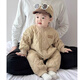G.duck嬰兒衣服冬裝保暖寶寶夾加棉連體衣秋冬季嬰幼兒滿(mǎn)月外出棉服 咖灰色 100cm 100