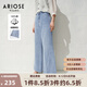艾諾絲雅詩【商場同款】夏季新品經(jīng)典百搭全棉高腰闊腿牛仔褲女30423220 牛仔蘭 L