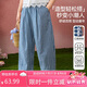 ASK JUNIOR兒童褲子25夏透氣格紋撞色直筒褲女童休閑長褲青少年 格子  160 