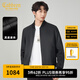 卡賓（CABBEEN）【綿羊皮】真皮夾克男2024秋冬新款黑色商務(wù)鋼壓印花皮衣外套 煤黑色01 L /175/50