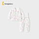 童泰寶寶套裝秋冬嬰兒夾棉衣服兒童對開(kāi)內衣粉色 90cm
