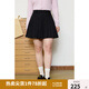 獨束大碼女裝韓系高腰百搭半身裙女2025春裝新款百褶裙A字裙短裙 靜謐黑 L (尺碼：2)