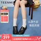 天美意樂福鞋常青藤學(xué)院英倫風(fēng)女皮鞋商場同款女鞋CNG11AA4 黑色 36