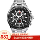 卡西歐(CASIO)手表 EDIFICE系列男士鋼帶石英腕表 黑盤(pán)鋼帶 EF-539D-1A