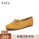 他她（TATA）女鞋2025秋一腳蹬時尚休閑圓頭女樂福鞋新款低跟YVT01CQ5 黃色 37