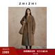 致知[冬上新]梁州令經(jīng)典棕色長(zhǎng)款毛呢外套女24冬新款高級(jí)羊毛大衣 焦茶棕色 S