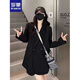 羅蒙（ROMON）oversize小西裝外套女高級感港風(fēng)2025春秋新款寬松休閑廓形西服 黑色 L -115-128斤