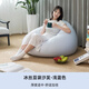 座言網(wǎng)紅彈力冰絲豆袋懶人沙發(fā)可躺可睡升級(jí)EPP環(huán)保粒子可洗四季通用 淺藍(lán)色豆袋【彈力冰絲面料延展性好】 標(biāo)準(zhǔn)款【直徑90高110cm】適合170以下