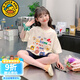 G.DUCKKIDS小黃鴨女童短袖T恤夏季2025新款童裝中大童夏款半袖兒童夏裝體恤 格子花上衣 110 cm