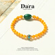 戴拉（dara）蜜蠟手串孔雀石多寶手鏈男女款單圈手持串珠送女友七夕情人節(jié)禮物