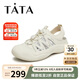他她（TATA）徒步溯溪鞋休閑運(yùn)動鞋洞洞鞋女夏季W(wǎng)ZE05BH4 米白/銀 36