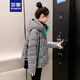 羅蒙（ROMON）千鳥格羽絨棉服冬季女2025年新款寬松時(shí)尚連帽加厚小個(gè)子短外套 黑色 M -105斤內(nèi)
